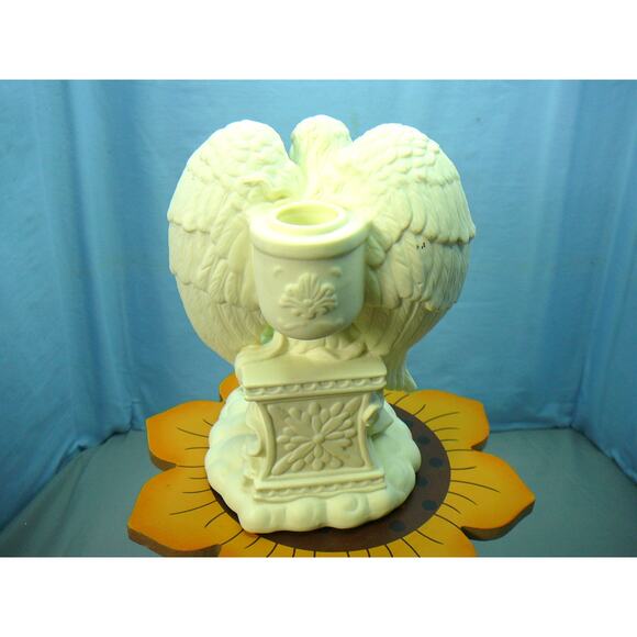 Vtg Partylite Angel of Love Bisque Porcelain Taper Candle Holder #P7888 - Picture 2 of 6